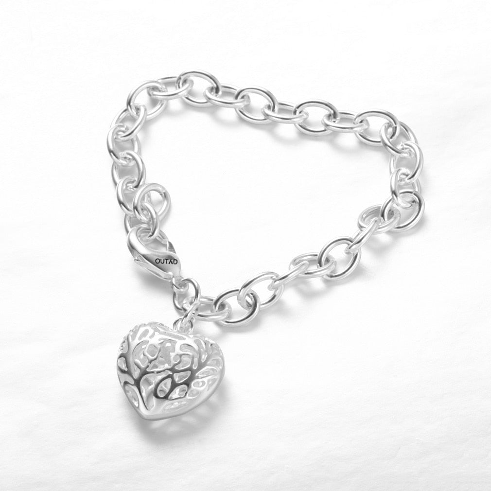 OUTAD Hollow Out Heart Pendant Bracelets Fashion Jewelry