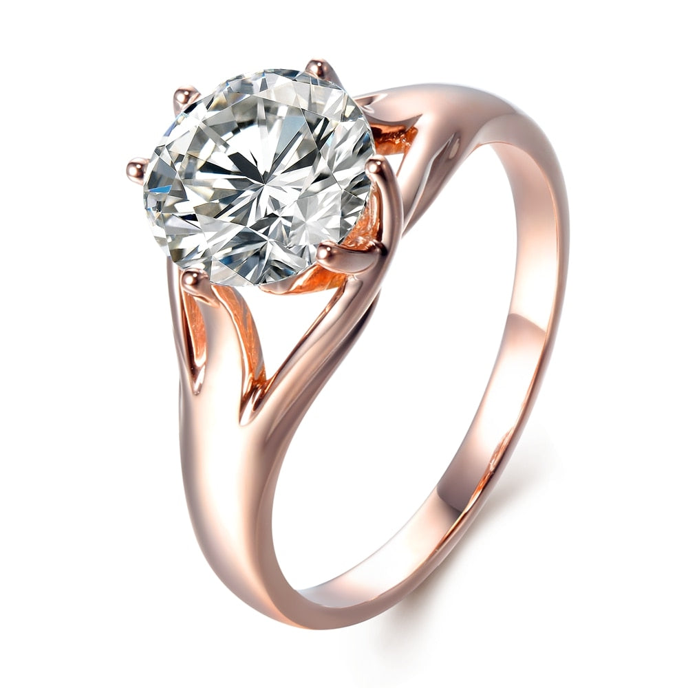 Stunning 5Ct Carat Moissanite Ring 14K Rose Gold Setting DEF Color VVS1 Moissanite Engagement Ring Romantic Fine Jewelry