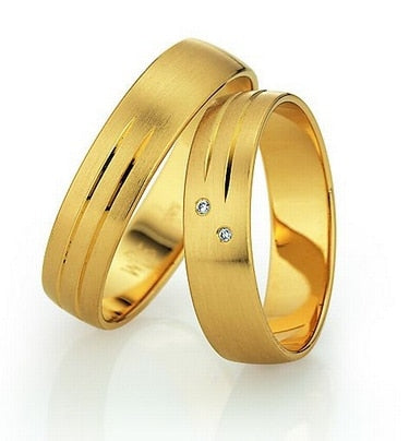 custom yellow Gold Plating health titanium classic engagement wedding bands Rings sets for couples